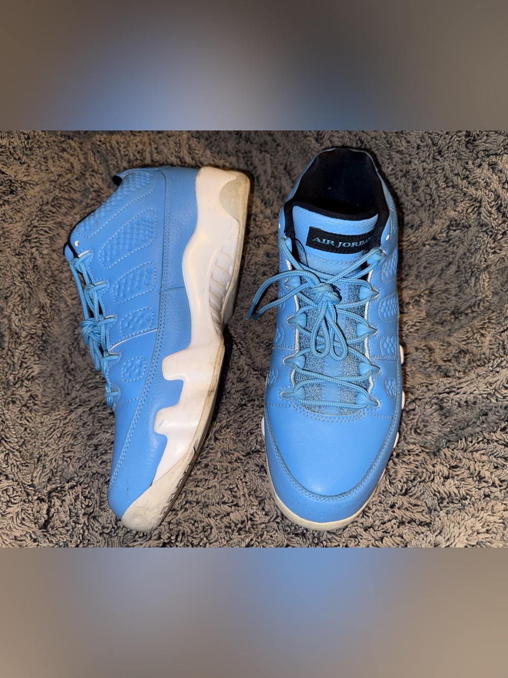 Nike Air Jordan 9 Retro Low UNC Pantone University Blue White‎ Mens 832822 401
